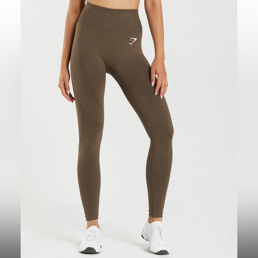 Gymshark Vital Seamless Brown Leggings in Espresso